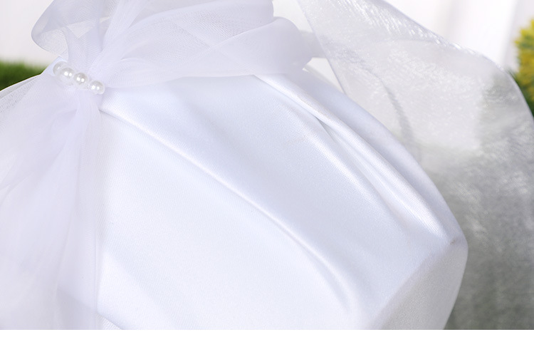 Western-style white flower basket wedding flower scattering, lace bow flower basket, flower girl carrying basket wedding supplies wholesale detail image 12