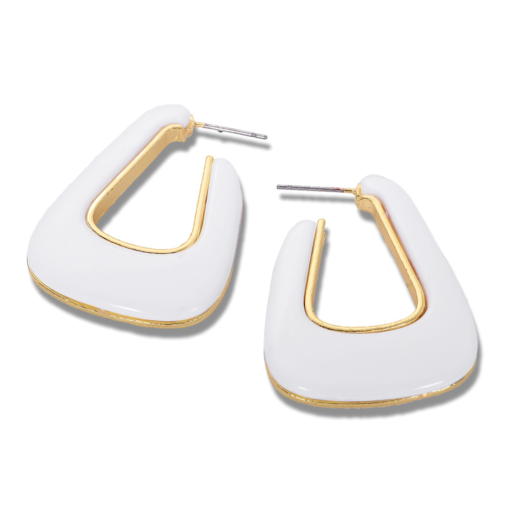 2019 Croix-frontière Vente Chaude Européenne Et Américaine De La Mode Alliage Résine Boucles D'oreilles Minimalisme Personnalité Boucles D'oreilles Jiaqi Ornement En Stock En Gros display picture 5