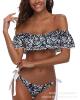 2019 new pattern sexy flowers and plants printing Seventh Lotus leaf strapless bikini Europe and America Amazon Explosive money Swimsuit
