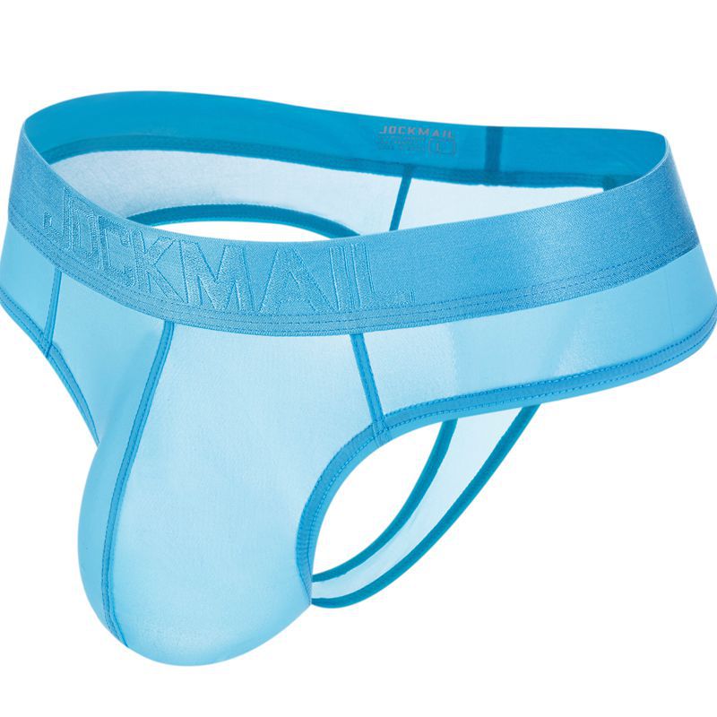 JOCKMAIL Belt Ice Silk Ultra-thin Translucent Sexy Men's Briefs Bikini T Thong Fun