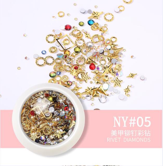 Accesorios de uñas transfronterizos nuevas decoraciones de diamantes uñas 2019 tormenta de Nueva York traje mixto