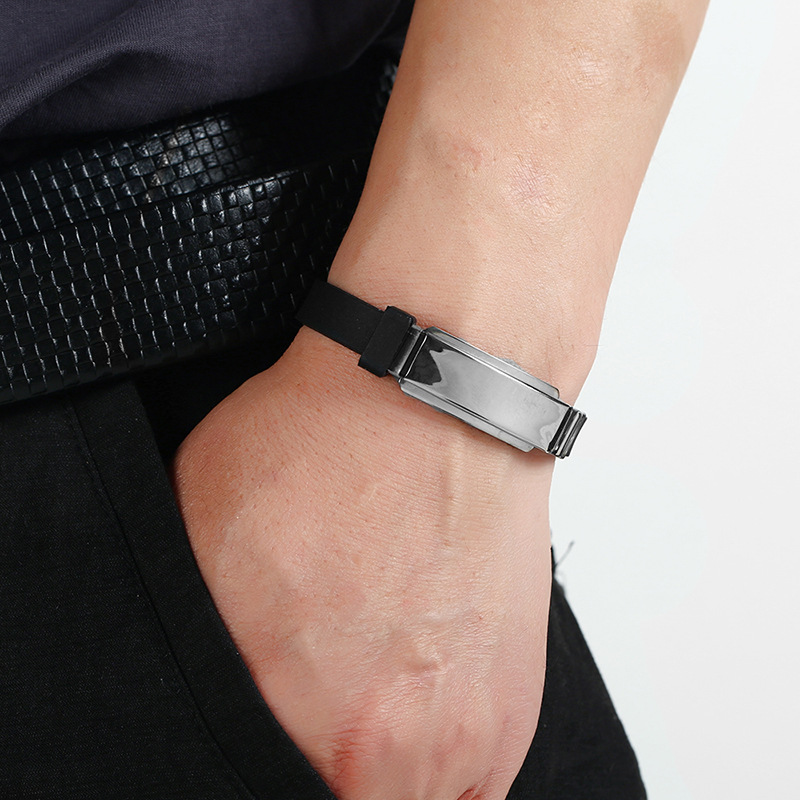 Stainless Steel Bracelet New Gift Menu0027s Feature Jewelry Personality Creative Silicone Bracelet