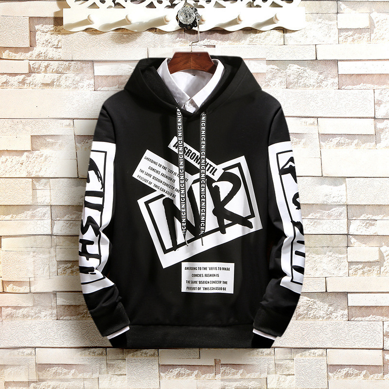 2019 Autumn and winter new pattern man Sweater letter printing Self cultivation Long sleeve Hooded Sweater Korean Edition student leisure time coat