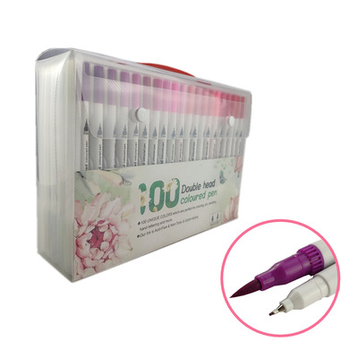 凯虹宇定制双头马克笔钢针头勾线绘画笔贴牌生产软毛头水彩笔套装|ms