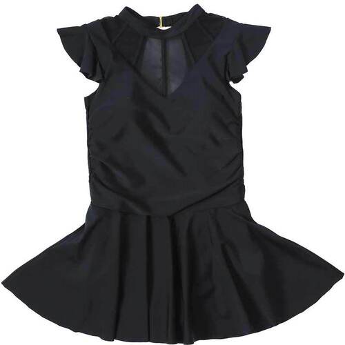 Sanqi swimsuit women's Korean ins solid color conservative one-piece skirt large size ruffled slim backless sexy swimsuit