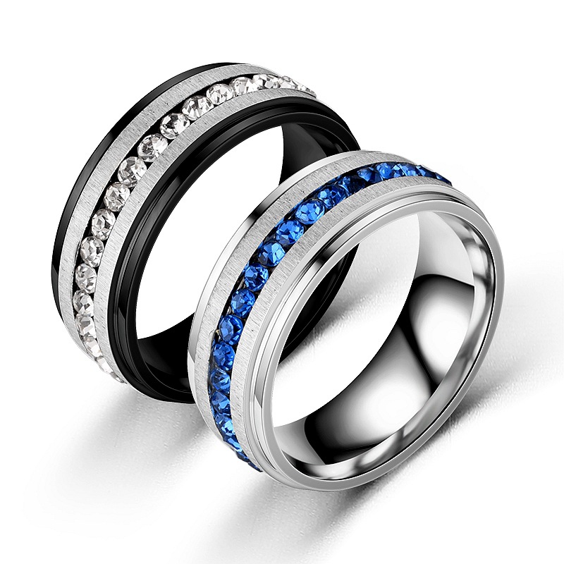 Wholesale Stainless Steel Full Color Diamonds Ring Nihaojewelry display picture 1