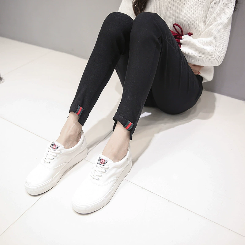 Black leggings, autumn thin trousers, 2022 collection, fitted