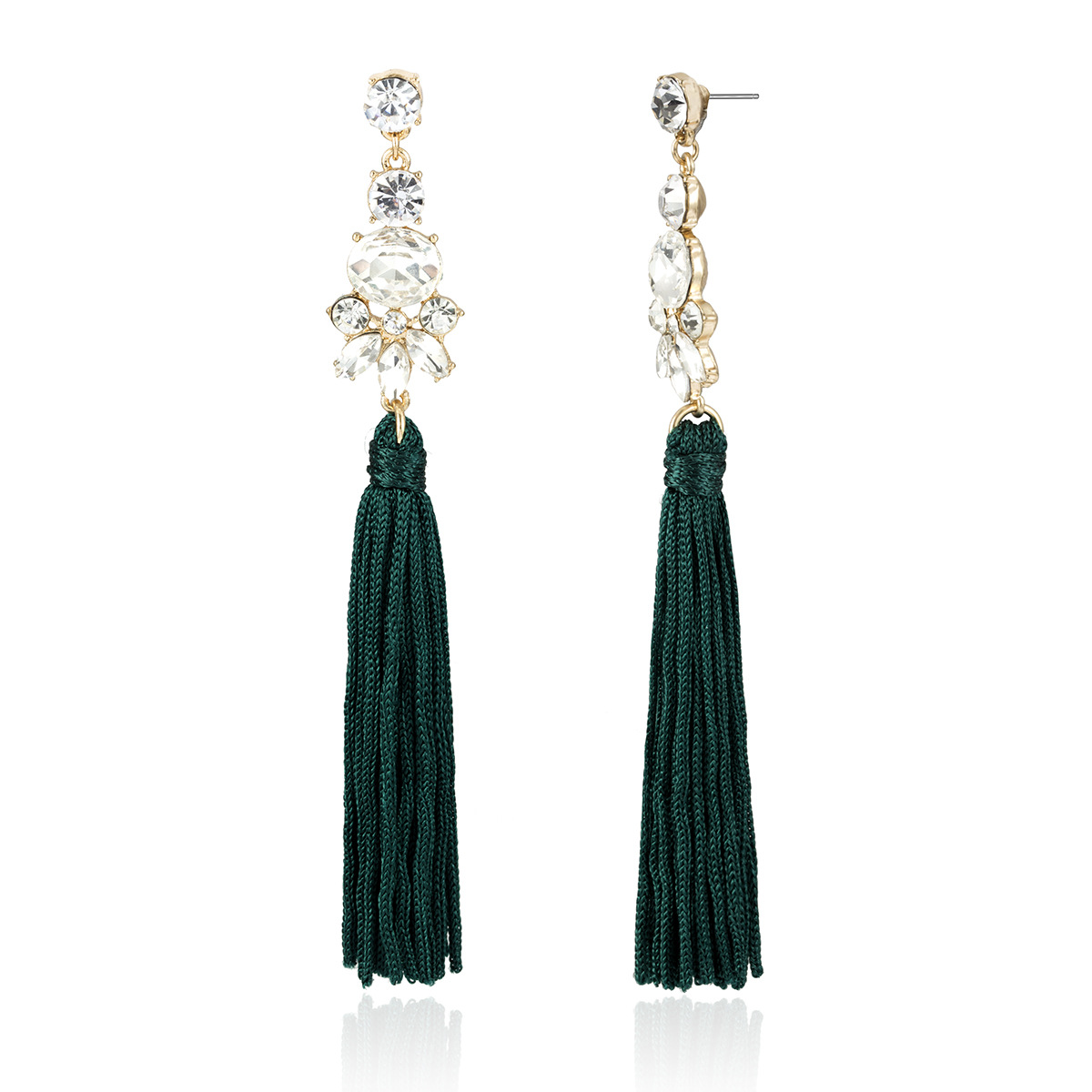Jewelry Minimalist, Personalized, Fashionable, Handmade With Ethnic Style, Long Geometric Tassels And Diamond Earrings_voghion.com
