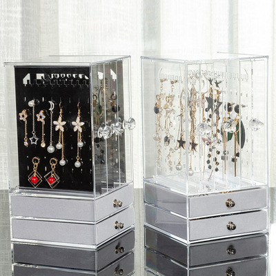 Acrylic Earrings Earrings Box transparent Ear Studs jewelry Plastic Arrangement storage box dustproof Jewelry Display rack