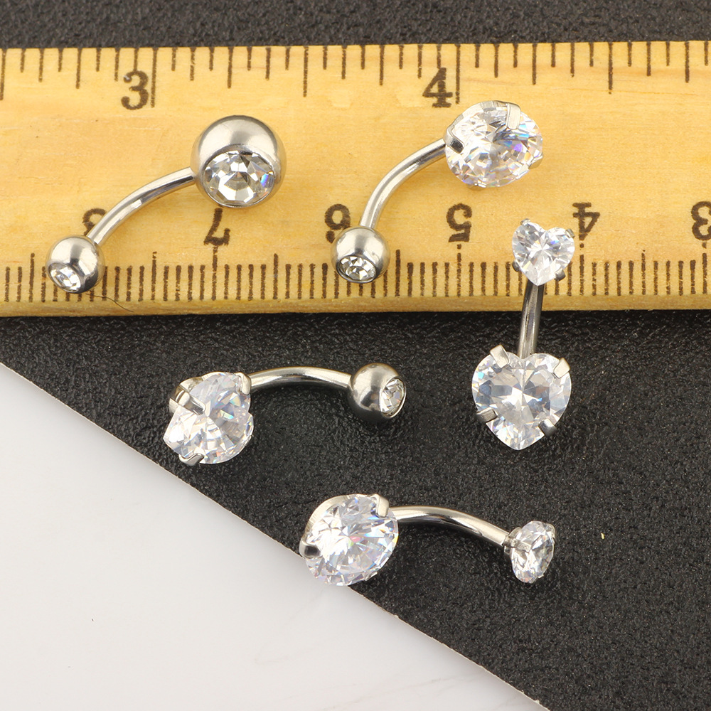 Amazon Hot Sale 5 Piece Stainless Steel Belly Button Rings Set - Fashionable Body Piercing Jewelry for Men and Women detail image 7