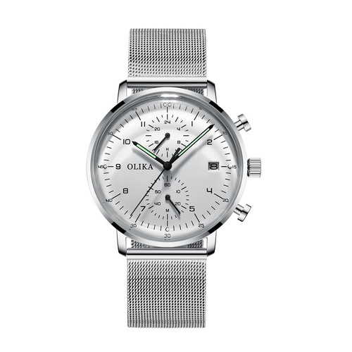 Korean version ultra-thin fashionable men's watch steel band casual sports luminous waterproof calendar curved screen men's watch dropshipping