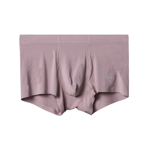 Cross-border cotton thin modal men's flat waist briefs one-piece simple solid color four corner briefs factory wholesale