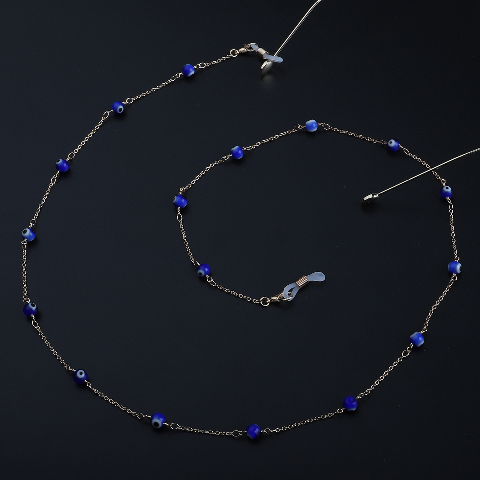 Fashion Chain Blue Eye Beads Handmade Glasses Chain Anti-lost Chain display picture 7