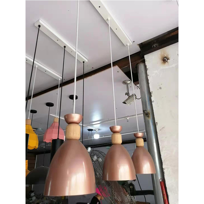 德令哈市美式简约工业风铁艺吊灯马卡龙吊灯北欧灯具客厅简约吊灯