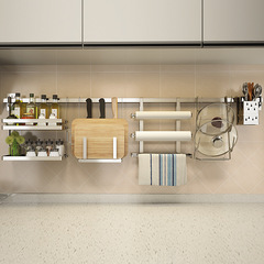 No punching 304 stainless steel wall-mounted kitchen rack hanging rod hook rack household bowl rack dish drainer rack