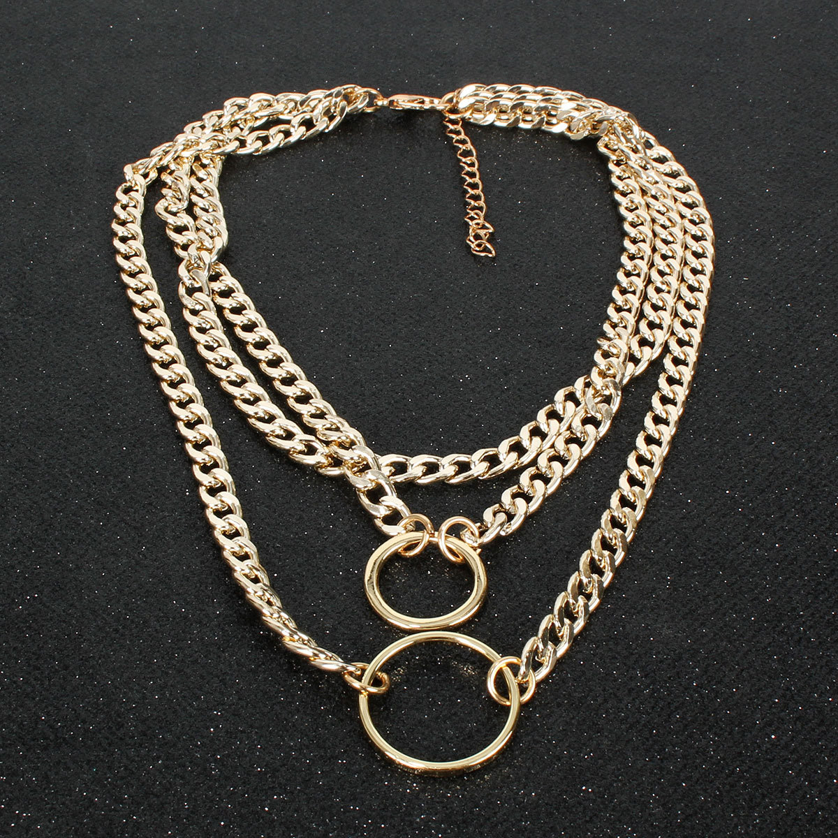 Necklace Female Exaggerated Geometric Circle Personality Simple Multi-layer display picture 6
