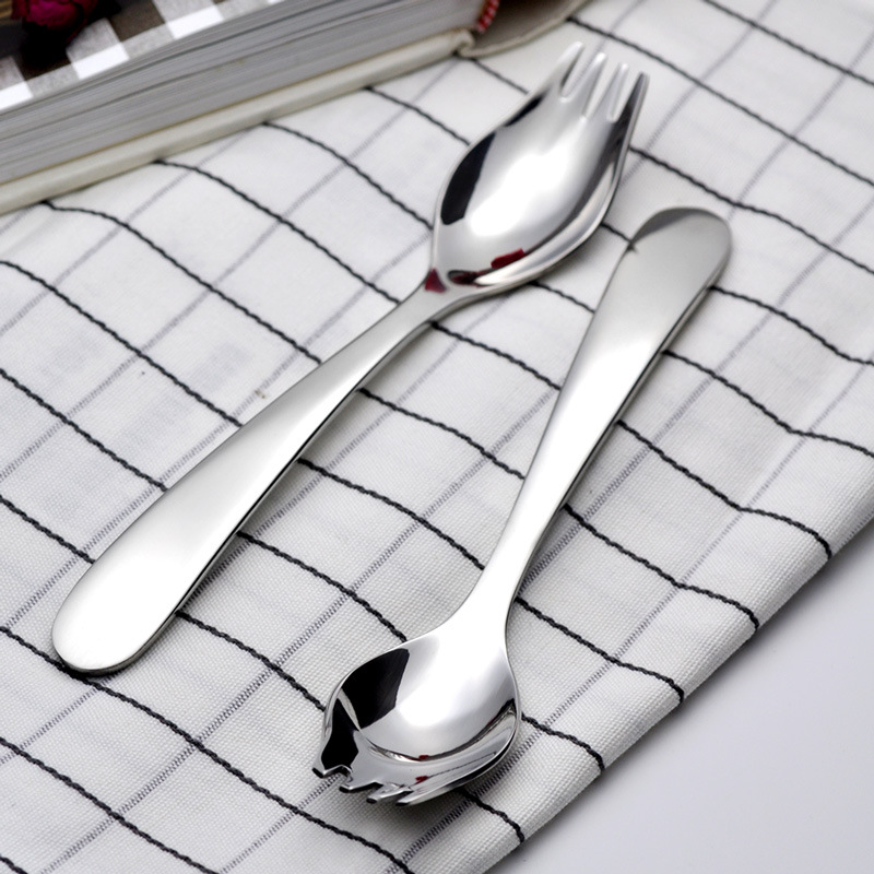 Children's 304 Stainless Steel Integrated Creative Salad Fork And Spoon_voghion.com