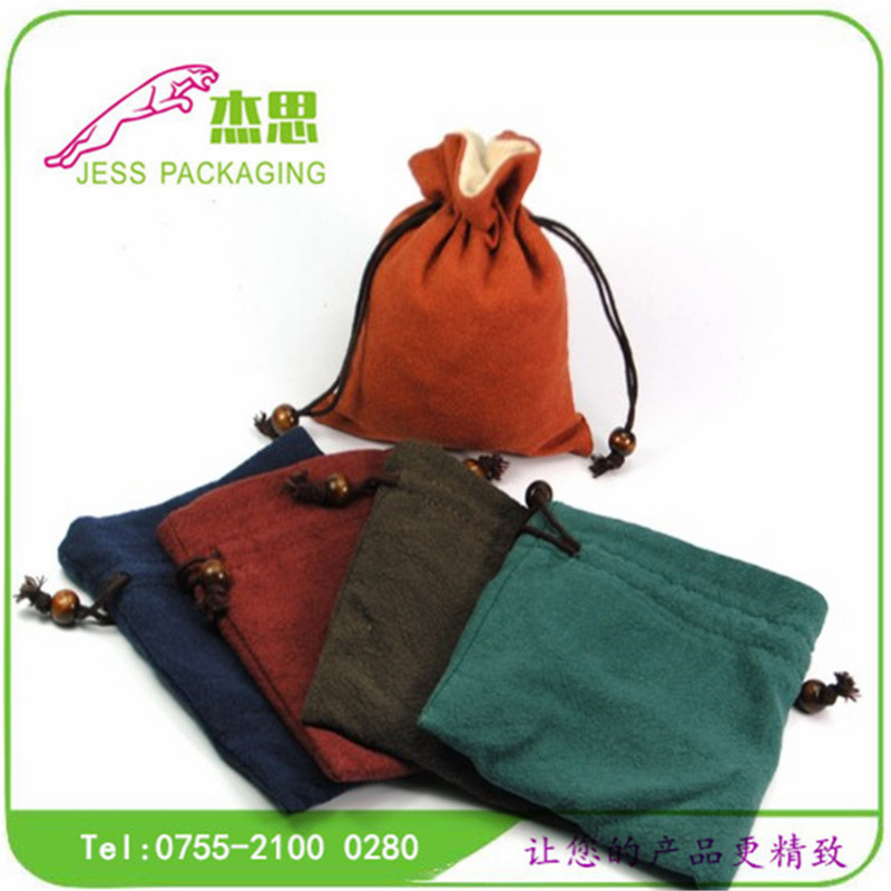 设计新款绒布双层古玩玉器佛珠手镯手串珠宝束口袋量大从优