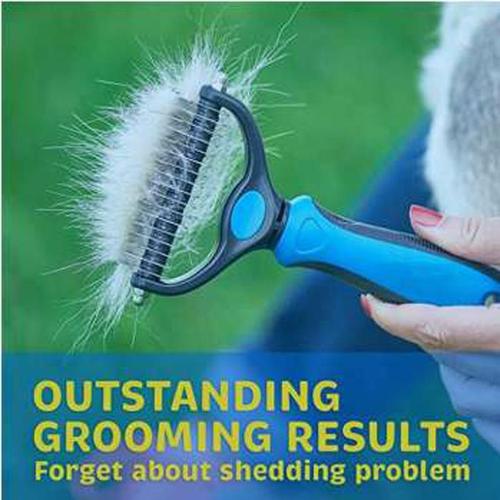 Cross-border pet comb stainless steel double-sided knotting comb cat and dog nail rake comb beauty knotting knife supplies