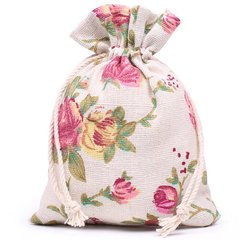 Rose Drawstring Cotton Pouch Jewelry Bag Wedding Party Gift Bag Dragon Boat Festival Mosquito Repellent Sachet Empty Bag