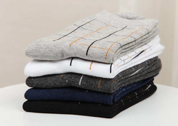 袜子男士纯棉中筒 纯色吸汗透气防