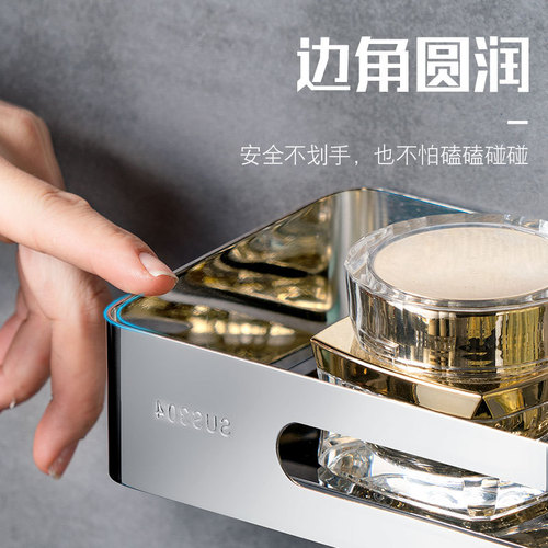 No punching 304 stainless steel bathroom triangle shelf bathroom corner black triangle shelf dropshipping