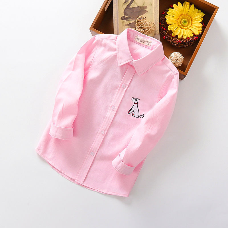 春秋季韩版儿童长袖衬衫男童纯色长袖中小童童装厂家直销一件代发