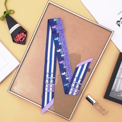 2023綁包包手柄巾絲巾細窄長條小絲巾手提包窄絲帶仿真絲小領巾女