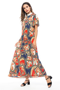 The manufacturer directly provides idoto's new cross-border European and American long skirt and Amazon's popular print 