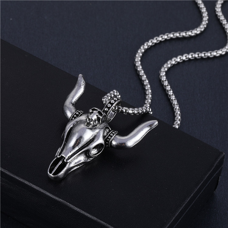 Fashion Pentagram Lion Alloy Titanium Steel Stoving Varnish Pendant Necklace 1 Piece display picture 4