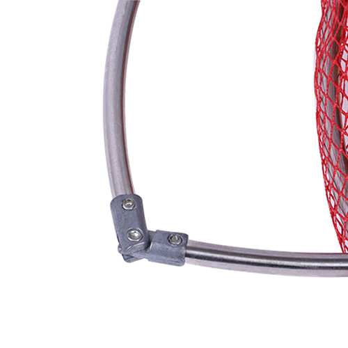 Factory-direct, glue-coated, colored stainless steel folding landing net head—dries instantly after a flick, doesn’t snag fish. Wholesale fishing nets and fishing gear.