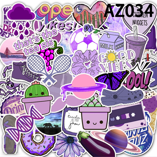 50 Ins style fresh Amazon non-infringement suitcase stickers waterproof graffiti suitcase stickers
