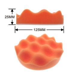 Foreign trade supply 5 inch 125mm orange wave car polishing sponge car beauty waxing car wash sponge plate