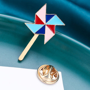 2021 new Xiao Zhan brooch personality fashion men's suit collar pin buckle women's windmill small pin clothing jewelry wholesale