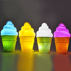 Creative Instagram-style sidewalk stall: Cute cartoon LED night light, ice cream-shaped glowing toy bedside lamp