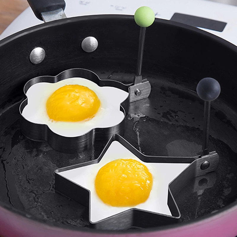 Форма для жареных яиц из нержавеющей стали, цветок, креативная DIY форма для яйца в виде сердца, модель для по‑ширования яйца, кольцо для жарки