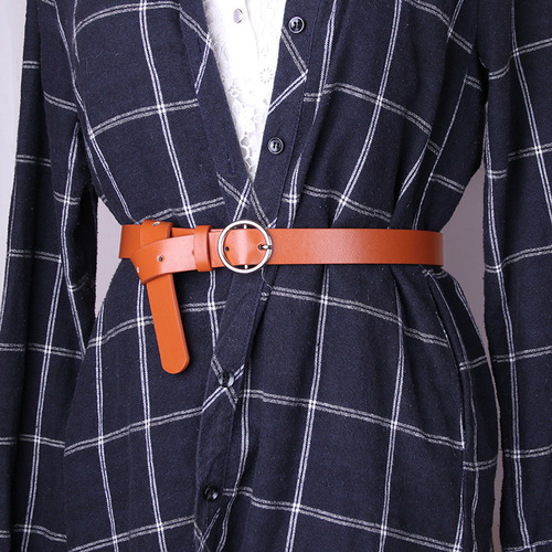 Women's belt, simple and versatile round buckle, new fashion decorative belt for women, student Korean style jeans belt for women