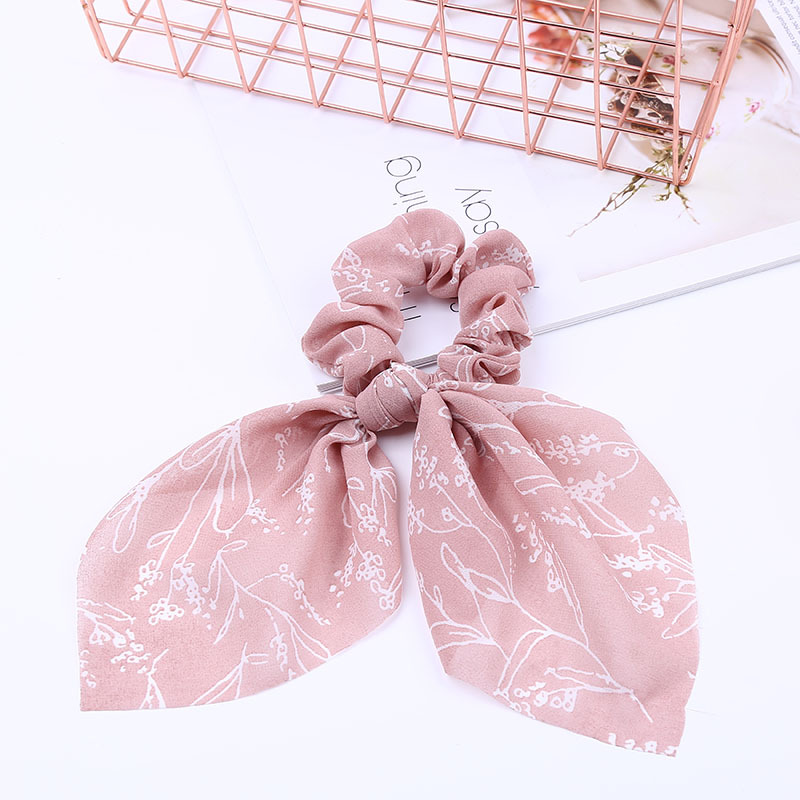 Chiffon Bow Hair Ring Pink