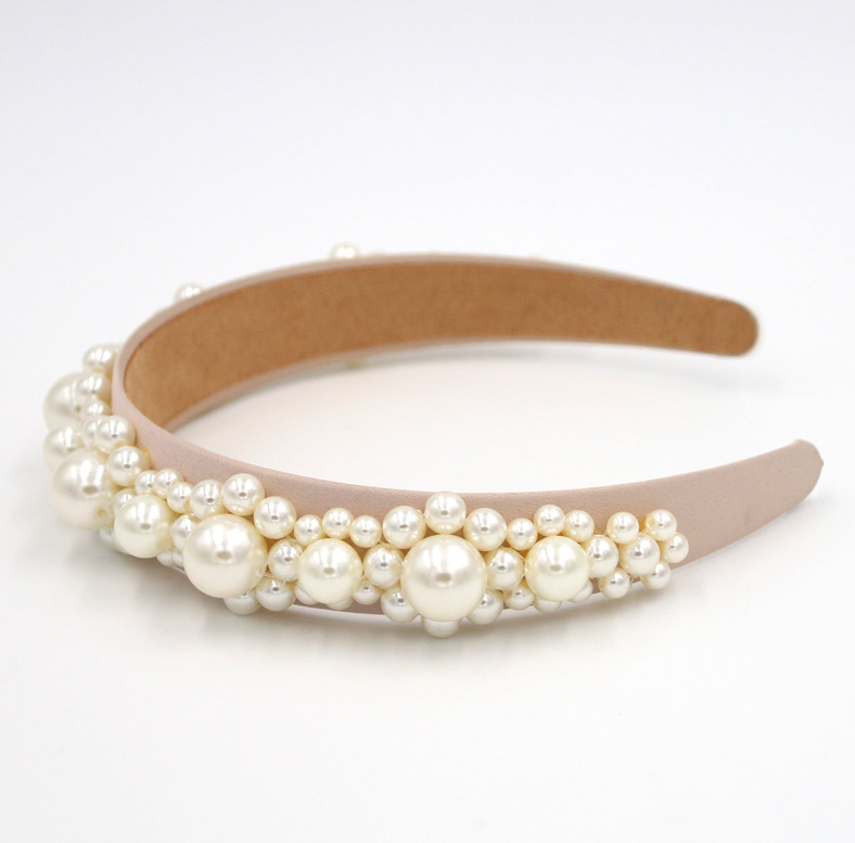 Hot Selling Fashion Headband Woven Big Pearl Headband Wholesale display picture 1