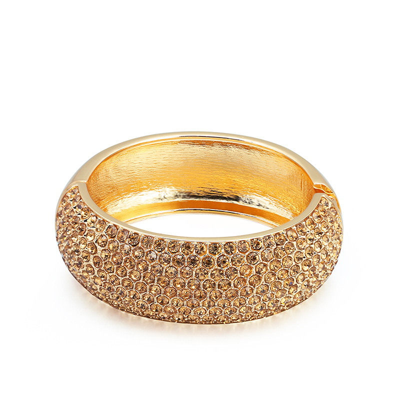 alloy wide-sided zircon bracelet