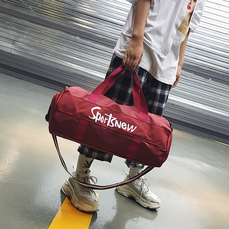 Gym Custom Shoulder Sports Fitness Bag Cylinder Yoga Bag Women's Shoes Sports Training Bag Men's Travel Bag