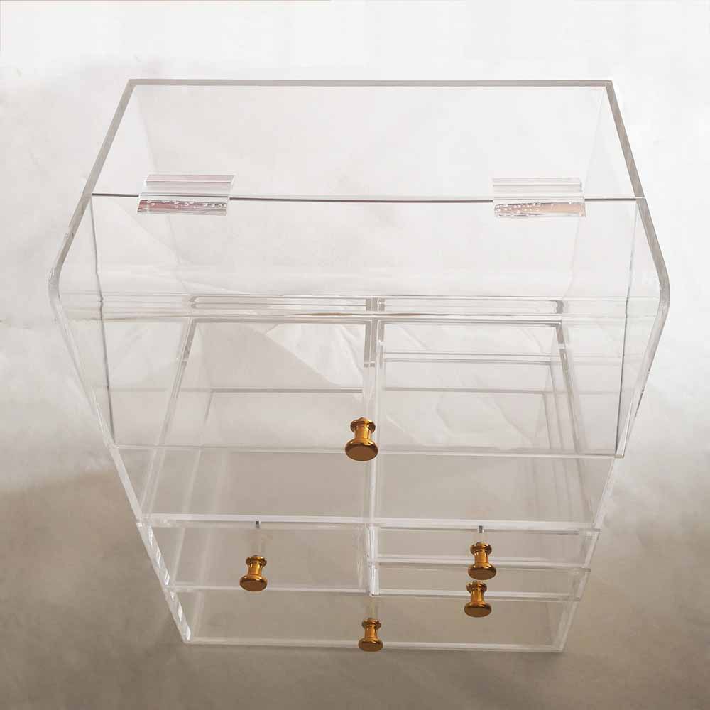 厂家销售透明亚克力桌面收纳盒塑料抽屉式化妆品展示架首饰收纳盒