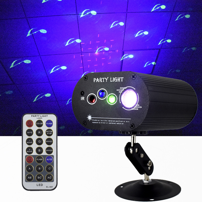 LEDRGB three -color laser 4 -hole 48 pattern stage light family KTV…