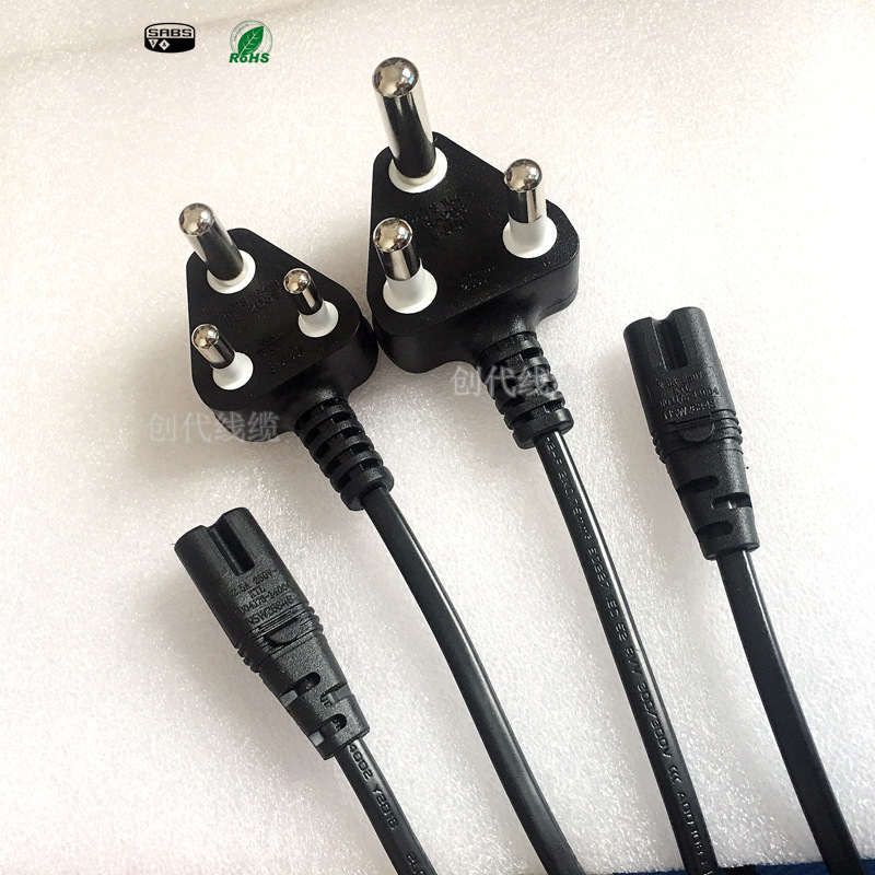 SANS164-3南非电源线 6a 16a三插电源线 大南非小南非电源插头线