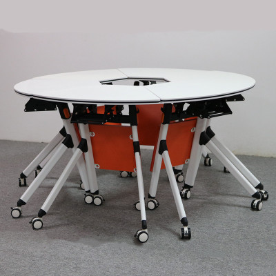 钢木家具扇形桌自由组合拼接桌子六合一学习班培训桌定制会议桌|ms