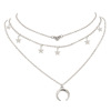 Women's multi -layer pentagram Moon pendant necklace combination European and American popular fashion new A0210