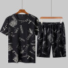 Large shorts Short sleeved T-shirt Two Add fertilizer enlarge summer Athletic Wear Easy Short sleeved Five point pants suit