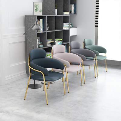 北欧简约布艺餐椅现代卧室梳妆椅酒店酒吧软包椅绒布靠背椅可定制