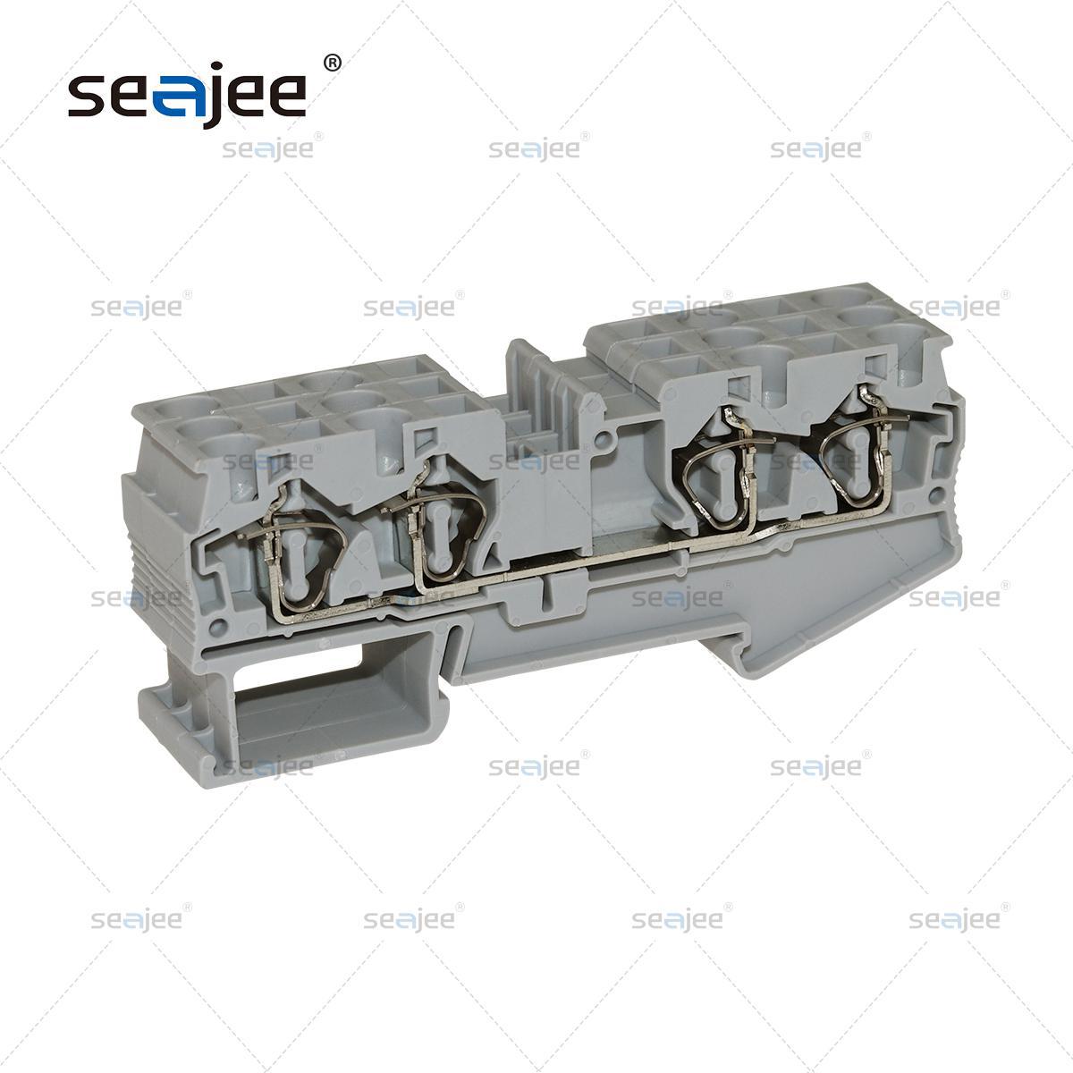 紫铜ST2.5-QUATTRO弹簧端子UJ5-2.5/2*2双进双出接线端子|ms
