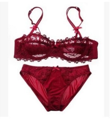 Sexy lace comfortable thin transparent bra women's erotic underwear bra set 9166